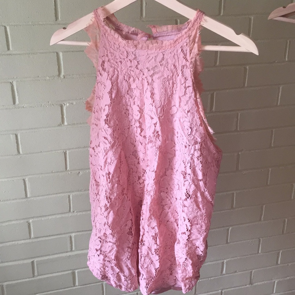 Pale pink laced tank